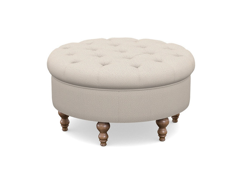 Burford Footstool in Two Tone Plain Biscuit